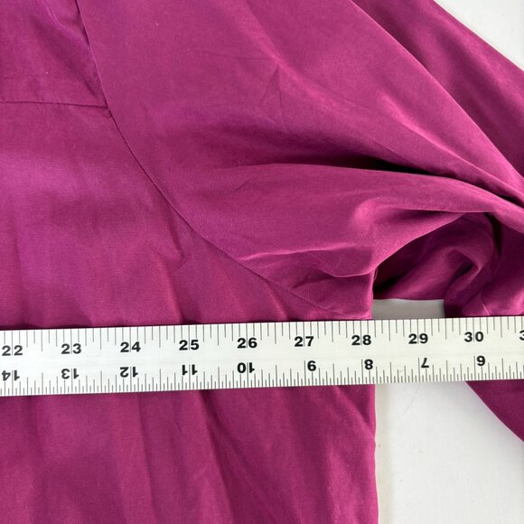 Denim & Co Microfiber 3/4 Length Coat Size 2X Purple Button Front A65636 NWT - Picture 10 of 12